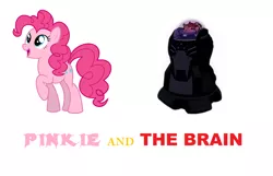 Size: 1568x1008 | Tagged: dc comics, derpibooru import, pinkie pie, pink text, pinky and the brain, pun, reference, safe, teen titans, the brain (dc), young justice