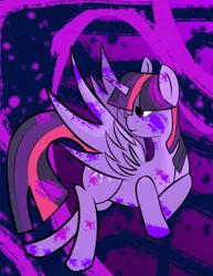 Size: 1280x1656 | Tagged: safe, artist:skyflys, derpibooru import, twilight sparkle, twilight sparkle (alicorn), alicorn, pony, abstract background, female, mare, solo