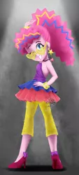 Size: 326x720 | Tagged: safe, artist:noncansee, derpibooru import, pinkie pie, equestria girls, friendship through the ages, bare shoulders, new wave pinkie, rockin' hair, sleeveless, solo, strapless