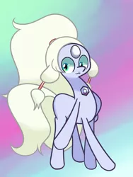 Size: 1200x1600 | Tagged: safe, artist:turtlefarminguy, derpibooru import, ponified, pony, extra legs, fusion, opal (steven universe), solo, steven universe