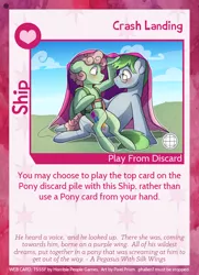 Size: 788x1088 | Tagged: artist:pixel-prism, blushing, derpibooru import, female, glasses, male, oc, oc:software patch, oc:windcatcher, oc x oc, parachute, safe, ship card, shipping, straight, twilight sparkle's secret shipfic folder, unofficial characters only, windpatch