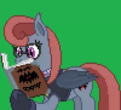 Size: 300x272 | Tagged: safe, artist:herooftime1000, derpibooru import, oc, oc:cryptania, unofficial characters only, bat pony, pony, octavia in the underworld's cello, glasses, pixel art