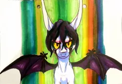 Size: 846x584 | Tagged: safe, artist:no-44, derpibooru import, ponified, pony, arrancar, bleach (manga), solo, traditional art, ulquiorra cifer