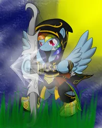 Size: 1200x1500 | Tagged: archer dash, arrow, artist:zaxsya97, ashe, bow and arrow, bow (weapon), derpibooru import, league of legends, rainbow dash, safe, weapon