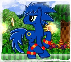 Size: 1145x1000 | Tagged: safe, artist:mileskiller70, derpibooru import, ponified, pony, solo, sonic the hedgehog, sonic the hedgehog (series)