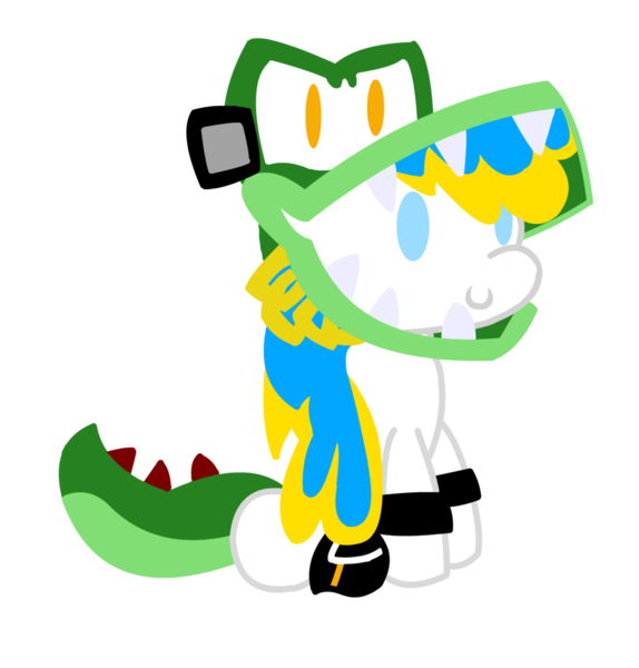 Size: 1024x1070 | Tagged: artist:raimbowdashi, clothes, cosplay, costume, crossover, derpibooru import, oc, safe, simple background, sonic the hedgehog (series), transparent background, vector the crocodile