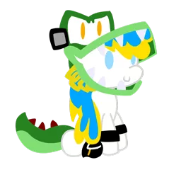 Size: 1024x1070 | Tagged: artist:raimbowdashi, clothes, cosplay, costume, crossover, derpibooru import, oc, safe, simple background, sonic the hedgehog (series), transparent background, vector the crocodile