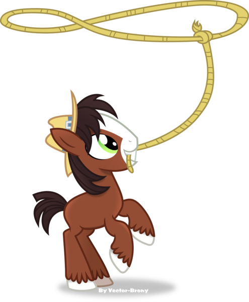 Size: 2713x3286 | Tagged: appleoosa's most wanted, artist:vector-brony, clydesdale, colt, derpibooru import, hat, lasso, male, rope, safe, simple background, transparent background, trouble shoes, vector, young