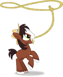 Size: 2713x3286 | Tagged: appleoosa's most wanted, artist:vector-brony, clydesdale, colt, derpibooru import, hat, lasso, male, rope, safe, simple background, transparent background, trouble shoes, vector, young