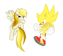 Size: 400x355 | Tagged: safe, artist:snicketbar, derpibooru import, rainbow dash, pony, crossover, simple background, sonic the hedgehog, sonic the hedgehog (series), super rainbow dash, super sonic, transparent background, vector