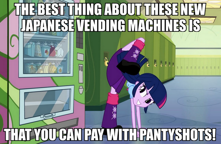 Size: 765x500 | Tagged: suggestive, derpibooru import, edit, edited screencap, screencap, twilight sparkle, twilight sparkle (alicorn), alicorn, equestria girls, caption, image macro, meme, text, vending machine