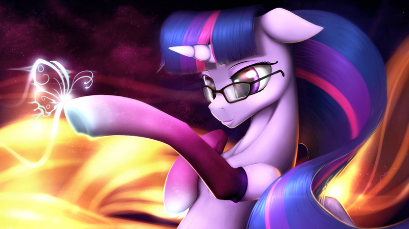 Size: 1280x719 | Tagged: safe, artist:oneofyouare, derpibooru import, twilight sparkle, twilight sparkle (alicorn), alicorn, pony, clothes, female, glasses, mare, socks, solo, stockings, thigh highs