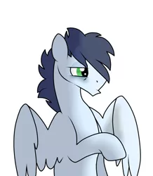 Size: 1838x2109 | Tagged: safe, artist:riisusparkle, derpibooru import, soarin', pony, bed hair, bed mane, messy mane, morning ponies, simple background, sleepy, solo, white background