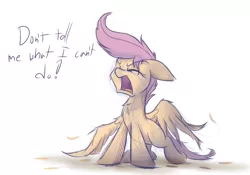 Size: 1000x700 | Tagged: artist:heir-of-rick, crying, derpibooru import, feels, lost, sad, safe, scootaloo, scootaloo can't fly, sketch, solo, spread wings, wings, yelling