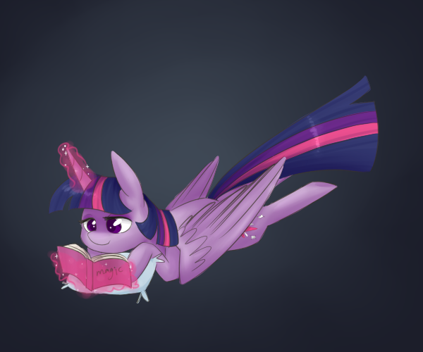 Size: 600x500 | Tagged: safe, artist:breadcipher, derpibooru import, twilight sparkle, twilight sparkle (alicorn), alicorn, pony, book, female, mare, pillow, solo