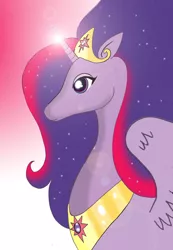 Size: 1024x1477 | Tagged: safe, artist:koku-chan, derpibooru import, twilight sparkle, twilight sparkle (alicorn), alicorn, pony, ethereal mane, jewelry, older, solo, tiara, wings