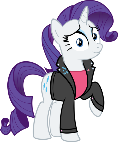 Size: 3372x4071 | Tagged: safe, artist:datnaro, artist:nickman983, artist:sebisscout1997, derpibooru import, rarity, sunset shimmer, pony, 1950s, 50's fashion, clothes, costume swap, cutie mark, greaser, jacket, leather jacket, simple background, solo, transparent background, tunnel snakes, tunnel snakes rule, vector