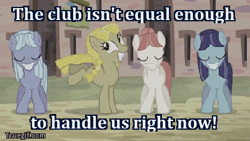 Size: 400x225 | Tagged: animated, caption, club can't handle me, dancing, derpibooru import, equalized, image macro, meme, offbeat, safe, screencap, smiling, text, the cutie map