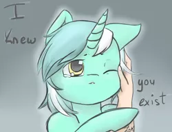 Size: 1024x788 | Tagged: safe, artist:liraknows, derpibooru import, lyra heartstrings, human, pony, crying, hand, humie, lyra's humans