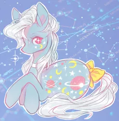 Size: 568x576 | Tagged: artist:buljong, astronomy, derpibooru import, g1, night glider (g1), prone, safe, solo, twice as fancy ponies