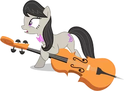 Size: 7637x5620 | Tagged: safe, artist:caliazian, derpibooru import, octavia melody, pony, slice of life (episode), absurd resolution, background pony, bowtie, cello, long mane, musical instrument, open mouth, simple background, solo, transparent background, vector