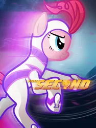 Size: 1500x2000 | Tagged: artist:knadire, artist:knadow-the-hechidna, derpibooru import, fast, fili-second, mashup, parody, pinkie pie, poster, power ponies, power ponies (episode), safe, solo, speed, the flash