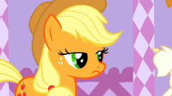 Size: 700x393 | Tagged: safe, derpibooru import, screencap, applejack, earth pony, pony, bats!, suited for success, animated, apple, apple tree, blinking, caption, carousel boutique, cute, female, freckles, frown, good end, grin, gritted teeth, hat, image macro, impact font, jackabetes, looking at you, looking up, mannequin, mare, meme, open mouth, raised hoof, reaction image, smiling, solo, subversion, subverted meme, talking, text, thinking, tree