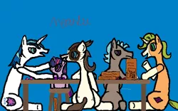 Size: 640x400 | Tagged: 1000 hours in ms paint, 8-bit (character), amateur drawing, artist:meanlucario, derpibooru import, dice, digital art, dungeons and dragons, female, filly, filly twilight sparkle, gaffer, gizmo, group, ms paint, ogres and oubliettes, pen and paper rpg, rpg, safe, shining armor, tabletop game, twilight sparkle, younger