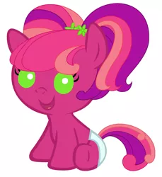 Size: 2200x2400 | Tagged: safe, artist:beavernator, derpibooru import, cheerilee (g3), pony, baby, baby pony, diaper, foal, g3.5, g3.5 to g4, generation leap, solo