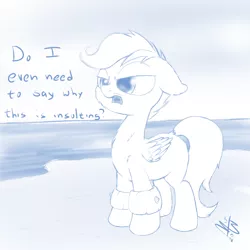 Size: 1200x1200 | Tagged: artist:malwinters, beach, derpibooru import, floaty, monochrome, safe, scootaloo, scootaloo can't fly, solo, swimming, water wings