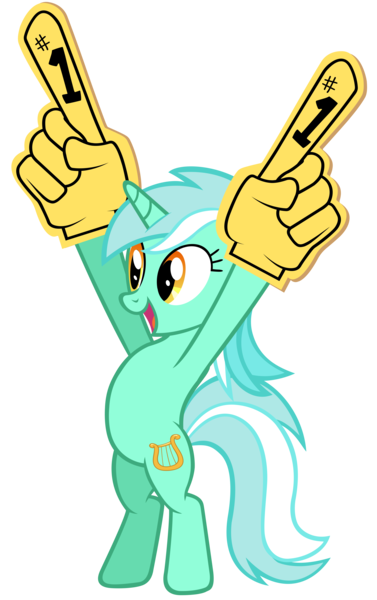 Size: 5160x8216 | Tagged: safe, artist:kired25, deleted from derpibooru, derpibooru import, lyra heartstrings, pony, #1, absurd resolution, bipedal, foam finger, simple background, solo, transparent background, vector