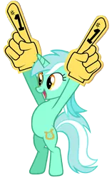 Size: 5160x8216 | Tagged: safe, artist:kired25, deleted from derpibooru, derpibooru import, lyra heartstrings, pony, #1, absurd resolution, bipedal, foam finger, simple background, solo, transparent background, vector