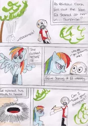 Size: 1732x2480 | Tagged: artist:a_rachael_special, autograph, brony, comic, comic:ed'swildadventure, derpibooru import, ed-skar, epic beard closeup, felt tip, part of a series, part of a set, rainbow dash, safe, traditional art