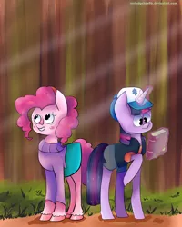 Size: 3200x4000 | Tagged: artist:bukaa-a, book, clothes, crossover, derpibooru import, dipper pines, gravity falls, hat, journal #3, mabel pines, pinkie pie, safe, skirt, twilight sparkle