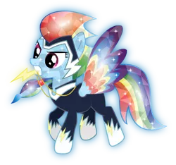 Size: 1024x960 | Tagged: artist:infinitewarlock, crystallized, crystal pony, derpibooru import, jewelry, mouth hold, necklace, power ponies, power ponies (episode), race swap, rainbow dash, rainbow power, safe, simple background, solo, transparent background, vector, zapp