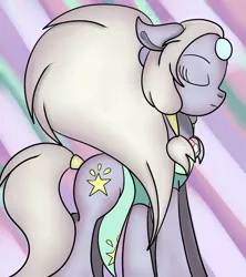 Size: 1024x1152 | Tagged: safe, artist:theartistsora, derpibooru import, ponified, pony, clothes, extra legs, eyes closed, opal (steven universe), solo, steven universe
