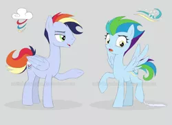 Size: 1100x800 | Tagged: artist:shadobabe, derpibooru import, oc, oc:windchill, oc:windfall, offspring, parent:rainbow dash, parent:soarin', parents:soarindash, safe, simple background, unofficial characters only