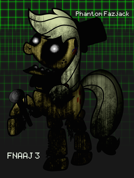 Size: 1536x2048 | Tagged: animatronic, applefreddy, artist:birdivizer, derpibooru import, fazjack, five nights at aj's 3, five nights at freddy's, five nights at freddy's 3, grimdark, phantom applefreddy, robot, solo