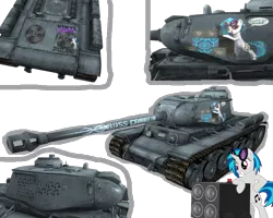 Size: 1248x1000 | Tagged: artist:ashot3359, artist:johnjoseco, ask gaming princess luna, derpibooru import, obligatory pony, safe, tank (vehicle), vinyl scratch, world of tanks