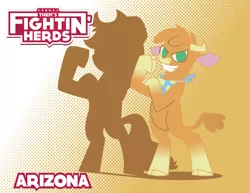 Size: 3300x2550 | Tagged: applejack, arizona cow, artist:inspectornills, bandana, cloven hooves, community related, cow, derpibooru import, female, fighting is magic, safe, shadow, them's fightin' herds