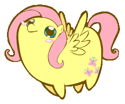 Size: 1300x1080 | Tagged: safe, artist:coggler, artist:frog&cog, artist:gopherfrog, artist:megamanhxh, derpibooru import, fluttershy, pegasus, pony, animated, blinking, blush sticker, blushing, chubbie, cute, female, fluttershibby, looking up, mare, shyabetes, simple background, smiling, solo, spread wings, transparent background, weapons-grade cute, wings