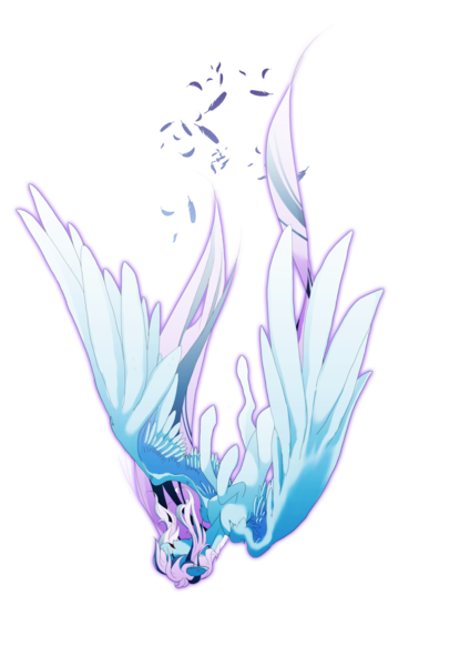 Size: 2480x3508 | Tagged: safe, artist:dormin-kanna, derpibooru import, ponified, lugia, pony, falling, pokémon, simple background, solo, transparent background