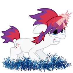 Size: 3000x3000 | Tagged: safe, artist:sunley, derpibooru import, moondancer (g1), pony, unicorn, angry, blue grass, female, g1, g1 to g4, g4, generation leap, horn, magic, mare, simple background, solo, sparking horn, transparent background, vector