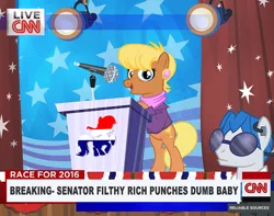 Size: 900x709 | Tagged: artist:pixelkitties, cable news network, cnn, derpibooru import, ms. harshwhinny, ms. harshwhinny's election campaign, news, politics, safe, votehorse