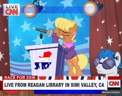 Size: 900x709 | Tagged: artist:pixelkitties, cable news network, cnn, derpibooru import, facehoof, ms. harshwhinny, ms. harshwhinny's election campaign, news, politics, safe, votehorse