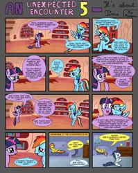 Size: 2700x3400 | Tagged: safe, artist:marmorexx, derpibooru import, rainbow dash, soarin', spitfire, twilight sparkle, twilight sparkle (alicorn), alicorn, pony, comic:an unexpected encounter, comic, female, mare, misspelling