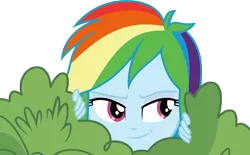 Size: 7000x4331 | Tagged: safe, artist:luckreza8, derpibooru import, rainbow dash, equestria girls, friendship games, pinkie spy (short), .svg available, absurd resolution, bush, hiding, inkscape, simple background, sneaking, solo, transparent background, vector