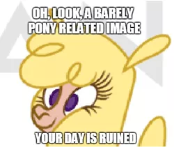 Size: 406x343 | Tagged: alpaca, barely pony related, caption, community related, derpibooru import, image macro, meme, paprika paca, reaction image, safe, text, them's fightin' herds, your day is ruined