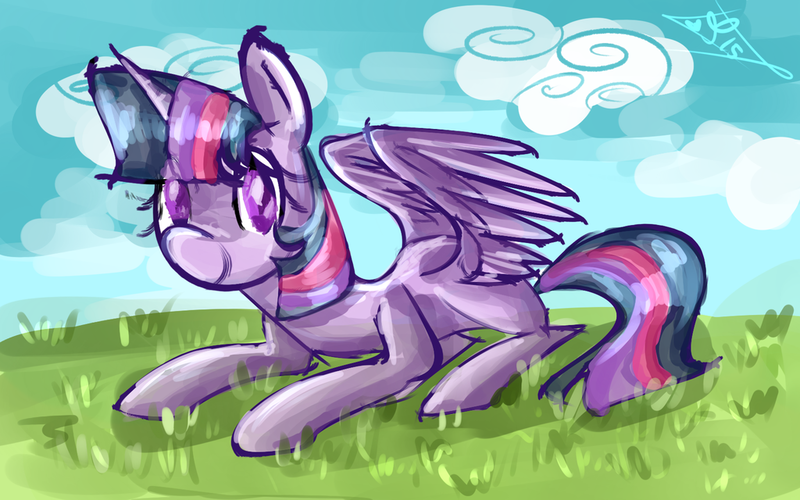 Size: 1024x640 | Tagged: safe, artist:tamoqu, derpibooru import, twilight sparkle, twilight sparkle (alicorn), alicorn, pony, female, mare, solo