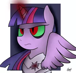 Size: 900x861 | Tagged: source needed, safe, artist:radek1212, derpibooru import, twilight sparkle, twilight sparkle (alicorn), alicorn, pony, corrupted, dark magic, evil, female, magic, mare, solo, tyrant sparkle